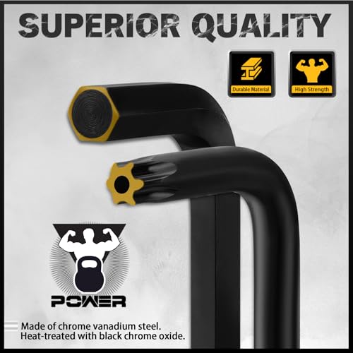 ELEAD Hex Key Allen Wrench Set: 41-Piece Hex and Torx Key Set with Torque Handle, Standard SAE(0.028"-3/8") & Metric(0.7mm-10mm) & Torx(T9-T50) in Storage Case, Heat Treated Chrome Vanadium Steel - style: New Version
