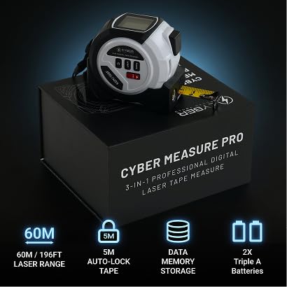 3-in-1 Digital Laser Tape Measure, Digital Display & Belt Clip