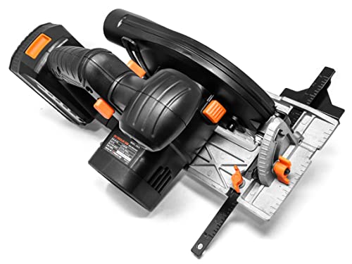 WEN Cordless Circular Saw, 6.5-Inch Blade with 20V Max 4.0 Ah Lithium-Ion Battery and Charger (20625)
