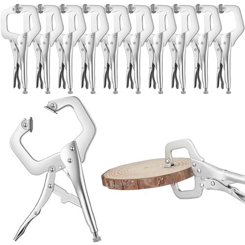 Yexiya 10 Pcs Locking C Clamps, Adjustable with Swivel Pad, 10 Pcs, 4 Inch - size: 4 Inch