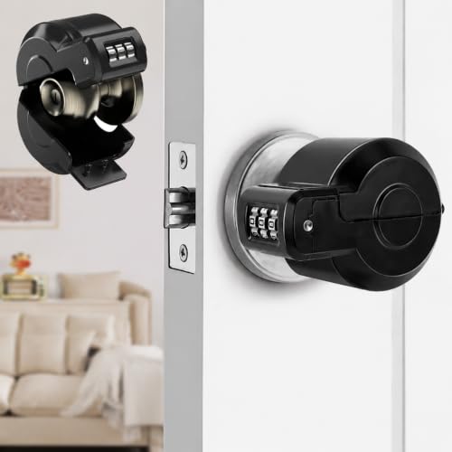 Door Knob Safety Cover Lock Child Proof Door Knob Lockout Device Cover - color: Black