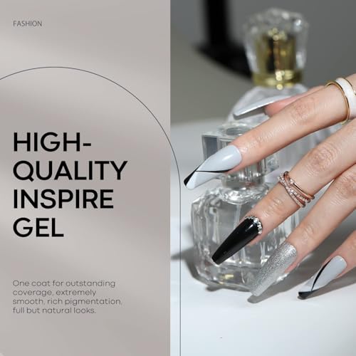 modelones Fall Grey Gel Nail Polish Set 6 Lisht to Dark Colors - color: A A2 Grey Collection