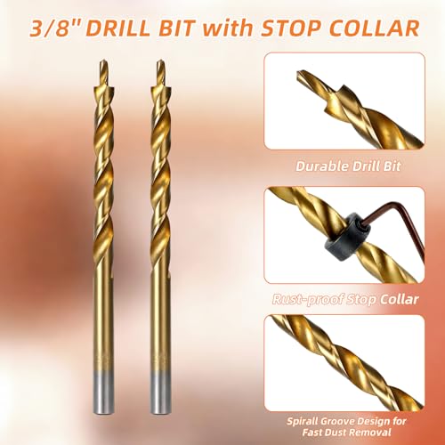 Pocket Hole Jig Kit, Pocket Hole Drill Guide Jig Set for 15° Angled Holes