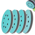 WORKPRO 5 Inch Orbital Sander Pads 4 Foam 8 Discs 80-320 Grit | 12-piece kit: 4 foam pads + 8 discs, 8-hole hook-loop. Grits 80/120/240/320. For sanding, contours, finishing. - style: 4 Pads + 8 Sandpapers