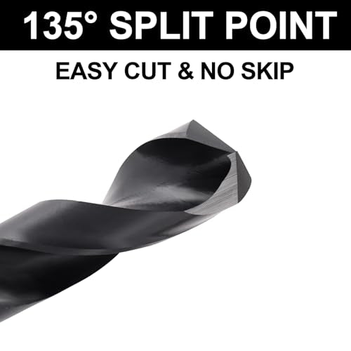 11/16 Drill Bit for Metal and Hardened Steel, M35 Cobalt 1/2 Inch Reduced Shank Industrial Grade Heavy Duty Drill Bit, with Index Storage Case - size: 11/16 in