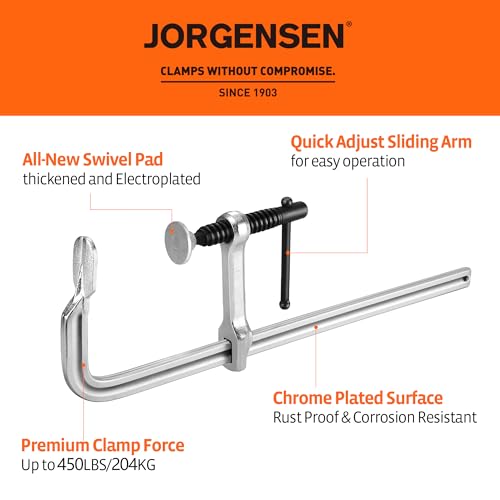 Jorgensen 12-Inch Light-Duty Drop Forged Steel Bar Clamps, 2-Pack - size: 12 Inch