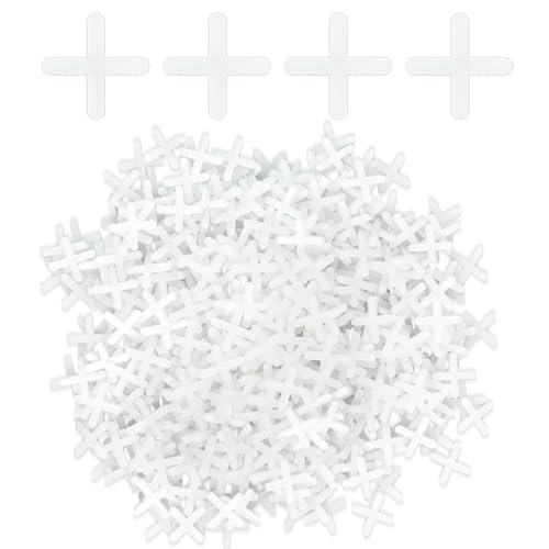 500 Pcs 3 mm (1/8 Inch) Plastic Tile Spacers for Stone and Ceramic Tile - color: 3mm 1/8 Inch White