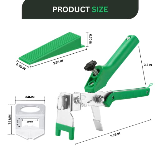 Tile Leveling System with 1 Plier, 300 Wedges, 300 1/16" Clips - Tile Spacer Leveling System Kit for Perfect Tile Installation - color: Tile Leveling Kit 1/16"
