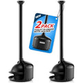 FORASTO 2Pack Toilet Plunger with Holder - Heavy Duty Bathroom Tools - color: Black, size: 2Pack