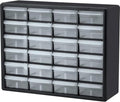 Akro-Mils 24-Drawer Plastic Storage Cabinet, 20" W x 6" D x 16" H, Black - color: Black, size: 24 Drawer, style: 1 Pack
