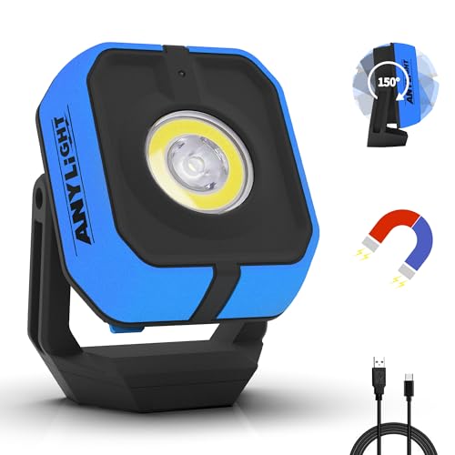 Led Work Light with 4 Modes, 1200LM Portable COB Magnetic Light - color: Blue