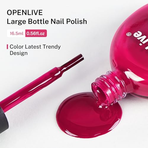 OpenLive 16.5ml Rose Red Nail Polish Large Volume Nail Polish - color: Rose Red