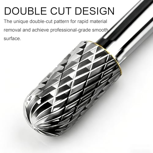 10PCS Long Carbide Burrs Set with 1/8" Shank Total L 4" Rotary Tool Accessories for Dremel, Double Cut Tungsten Carbide Rotary Files for Metal Wood Aluminum Engraving Drilling - size: 3x6mm