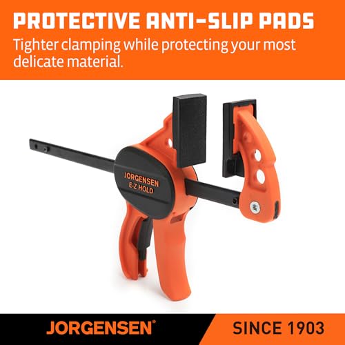 JORGENSEN E-Z Hold 2-Pack 8" One Hand Hobby Bar Clamps for Woodworking - size: 8"