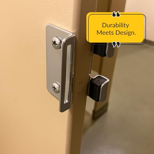 Brixwell Inswing Keeper for Slide Latch, Metal Construction with Chrome Finish, 1-1/2" Hole Spacing, Replacement Door Keeper for Patio, Sliding, and Latch Hardware Applications