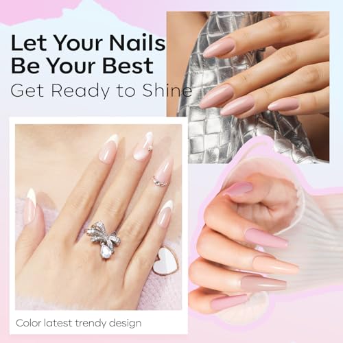 modelones Nail Polish Set, 6 Colors Bubble Bath Nude Glitter Nail Polish - color: A1 Bubble Bath Set