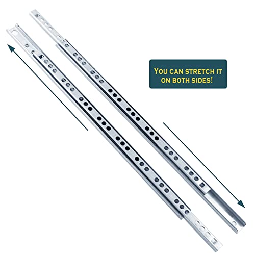 Uenhoy 1 Pair Drawer Slides 13.46" Two Way Slide Track Rail - size: 13.46"-1pair