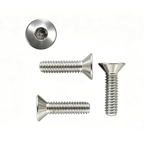 50Pcs 1/4"-20x1-1/2 Flat Head Socket Cap Bolts Screws,304 Stainless Steel 18-8, Allen Hex Drive, Bright Finish,Fully Threaded by DYFOL (1/4"-20x1.5in 50pcs) - size: 1/4"-20×1-1/2