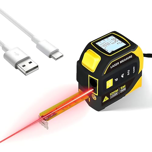 4-in-1 Digital Tape Measure with Laser, 16FT Measuring Tape, 328FT Laser
