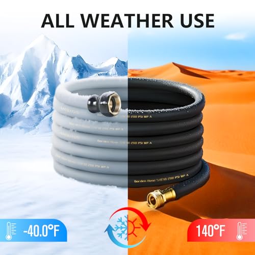 Garden Hose 5/8"x 15ft Brass Rubber Heavy Duty Water Hose 600 PSI Black - color: Black, size: 15FT