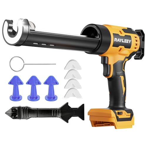 Electric Caulking Gun Compatible with Dewalt 20V Battery (without battery), Battery Powered Caulk Gun with 9pcs Caulk Remover Tool, 6 Adjustable Speeds, Dripless Silicone Gun for Filling, Sealing - color: For Dewalt 20v Battery