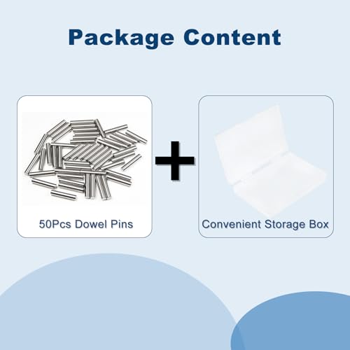50Pcs M5 x 25mm (Approx 3/16" x 1") 304 Stainless Steel Dowel Pins - size: M5 x 25mm