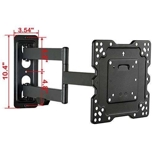 VideoSecu ML531BE2 TV Wall Mount kit with Free Magnetic Stud Finder and HDMI Cable for Most 26-55 TV and New LED UHD TV up to 60 inch 400x400 Full Motion with 20 inch Articulating Arm WT8 - size: 25"-55"