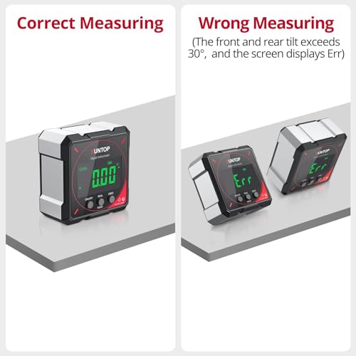 XUNTOP 4 * 90° Digital Angle Finder,4-side Strong Magnetic Level Box