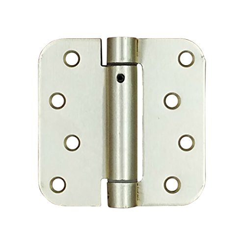 Hinge Outlet Adjustable Spring Hinges, 4 Inch with 5/8 Inch Radius in Satin Brass, Self Closing, Door Closing Hinges, 4 Pack - color: Satin Brass, size: 4" x 4" with 5/8" radius (Pack of 4)