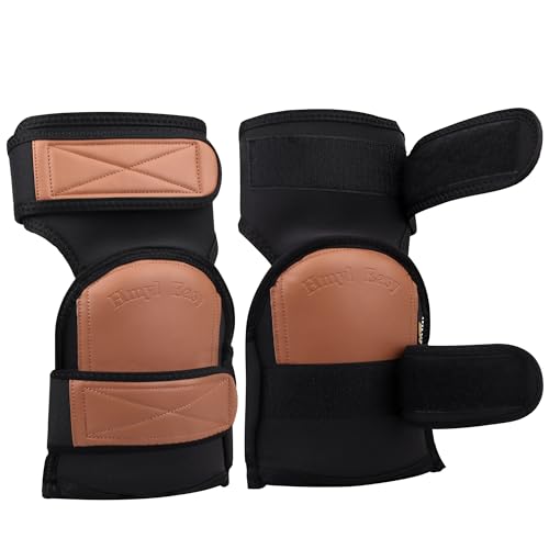 Super Soft Knee Pads for Work, Two Strap Non-Slip Design, Upgraded Replaceable Inner Cushion Leather Knee Pads for Construction, Gardening, Cleaning, Flooring and Garage, Shorts Available - size: Two straps