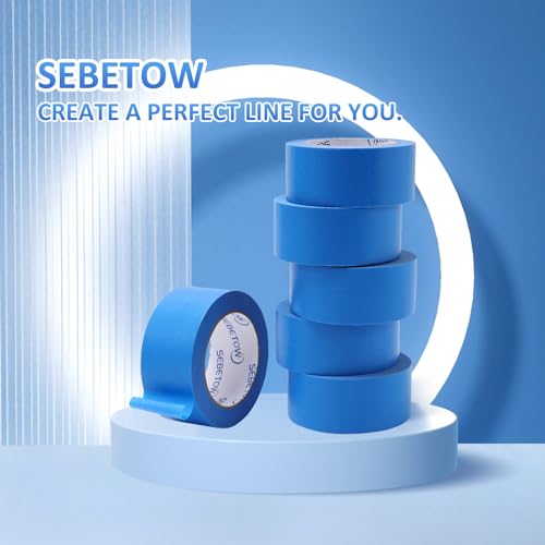 10Rolls Painters Tape 2 inch Wide Bulk Blue Masking Tape for Painting 55yds - size: 2 inch × 10 Rolls