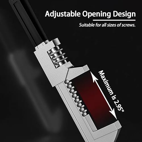 Non-slip Design 11 inch Automotive Wrench with [Silicone Non-slip Grip] Adjustable Wrench Fits a Variety of Fastener Sizes for Construction Machine Automobiles Home Repairs 11'' Black - color: Black, size: 11 inch