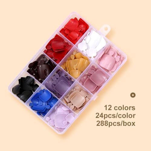 288 Pcs Press On Toenails Short Square Fake Toe Nails Press Ons Set Solid Color False Toenails Full Cover Acrylic Glue on Toe Nails Reusable Glossy Artificial Toenail Kit for Women Manicure 12 Color - color: A008