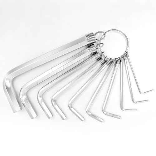 10-Piece Metric Allen Wrench Set, 1.5-10mm Chrome Vanadium Steel Hex Key Set with Key Ring, Pocket Bike Allen Key Set for Cycling, Motorcycle & Outdoor Repair - color: 10 Pcs Key Ring Set