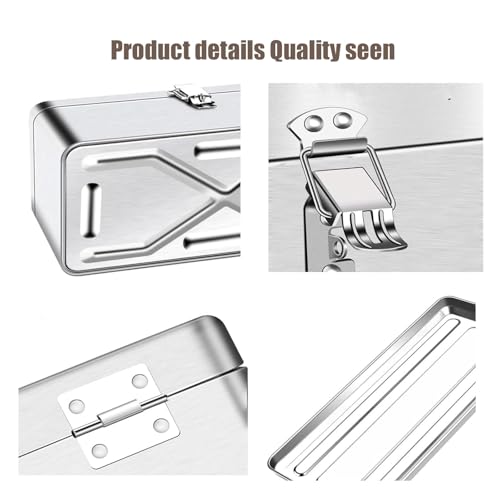 18" Metal Tool Box,Stainless Steel Tool Box,with Carrying Handle