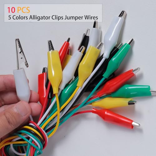 TKDMR 19Pcs Electrical Multimeter Test Leads Set with Alligator Clips Test Hook Test Probes Lead Professional,5 Colors Jumper Wires Kit 1000V 10A CAT.II