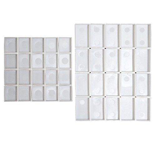 FCLUB Empty Watercolor Pans, 20 Full (3ml) & 20 Half Pans (2ml) - style: 20Pcs Full Pans and 20Pcs Half Pans