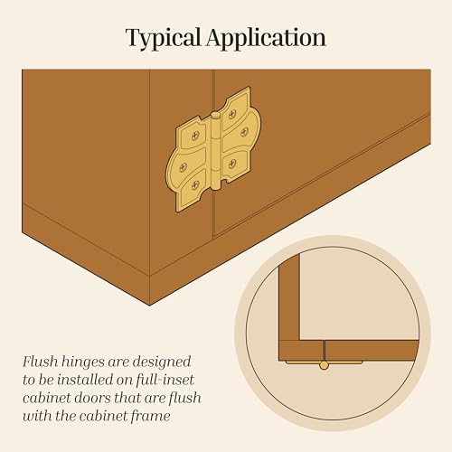 Polished Nickel Butterfly Hinges with Removable Pin - Pack of 2 - Surface Mount Cabinet Door Hinges - UA-261-HPN (1) - color: Nickel