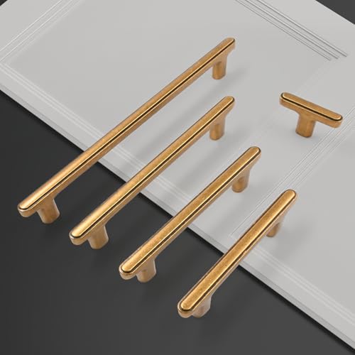 Asidrama 10 Pack 3 Inch(76mm) Antique Brass Kitchen Cabinet Handles, Cabinet Pulls Kitchen Cabinet Hardware for Cupboard Drawer Pulls - color: Antique Brass, size: 3" Hole Center, style: 10 Pack