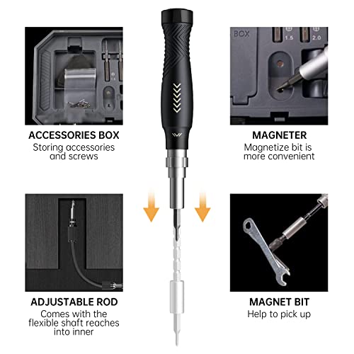 JAKEMY Professional Screwdriver Set for Electronics Repair, Computer Screwdriver Kit with 126 Magnetic Precision Bit Set and Opening Tool Kit for Laptop, MacBook, iPhone, Tablet, Watch, Modding, DIY - color: Jm164 - 164 in 1