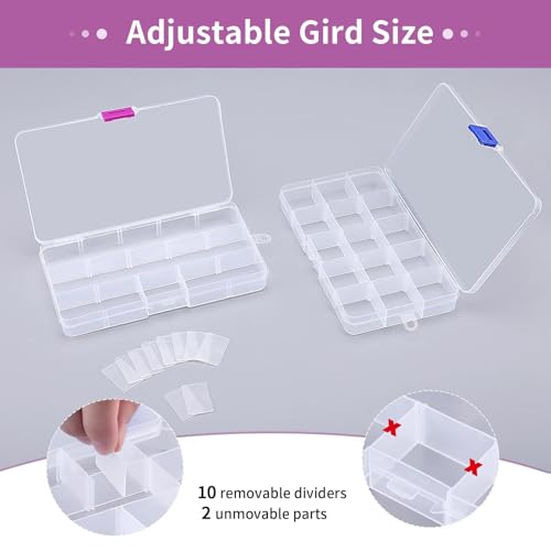 Opret Bead Organizer 15 Grids 8 Pack for Crafts - color: 8 pcs, transparent