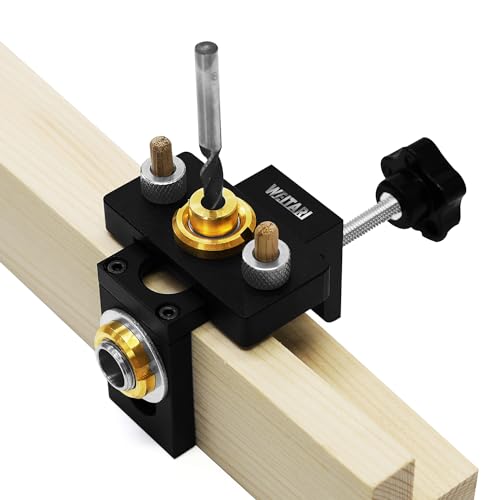 3 in 1 Doweling Jig Drill Kit, 8/10/15mm Pocket Hole Jig Kit Adjustable Dowel Drill Guide Kit Woodworking Drilling Locator Puncher Tool Set Woodworking Screws Punch Locator