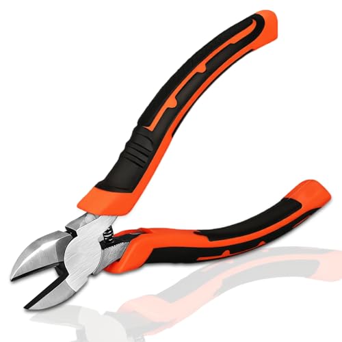 6" Diagonal Cutting Pliers, Heavy Duty Side Cutters, Wire Cutters For Electrical Appliance Repair, Cable, Electronic Production, Industrial Work, Fine Cutting, Model Making Comfort Grip