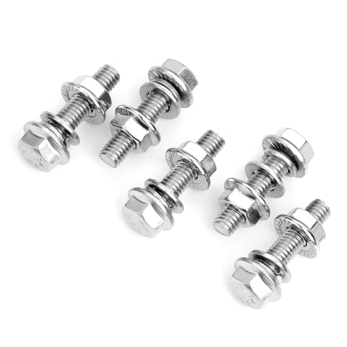 M6x1.0 Bolt (10 Sets) M6 x 25mm Flanged Hex Head Nuts and Bolts, M6 Bolt Flange Hexagon Screws with Nuts and Washers, 304 Stainless Steel 18-8 Metric Bolts, DIN 6921, By Mywish - color: Silver-M6, size: 25mm