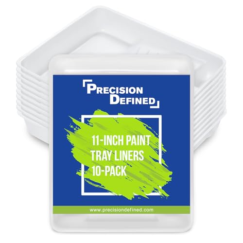PD 11 Inch Paint Tray Liners, 10-Pack, Disposable, White Plastic - color: Liner (White) – 10 Pack, size: 11-inch