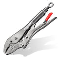 ARROW 7" Curved Jaw Locking Pliers with Screw Extractor | CR-MO Steel Pliers, Adjustable Screw, One-Hand Release, Anti-Slip Handle - size: 7 inch