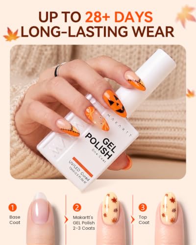 Makartt Fall Brown Gel Nail Polish Set: 6 Colors 15ml Hema-Free Gel Polish - color: Fall Collection