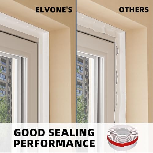Elvone Garage Door Seal Top and Sides with Nails, 36 FT, White - color: White, size: 36ft