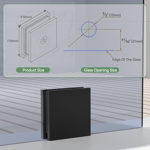 304 Stainless Steel Shower Door Hardware Kit - color: Matte Black