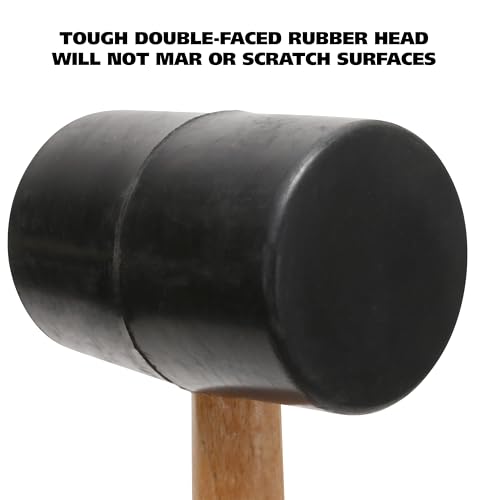 GreatNeck 32 Oz. Rubber Mallet with Hardwood Handle Won't Mar or Scratch - size: 32 oz